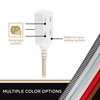 Jasco Cordinate 3-Outlet Polarized Extension Cord, 8ft Braided Cord, Tan/White 41891-T1